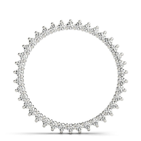 Silver Round Diamond Prong-Set Halo Pendant
