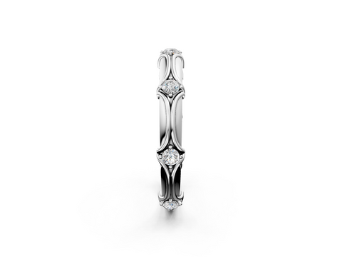 Platinum Round Diamond Prong-Set Milgrain Eternity Band