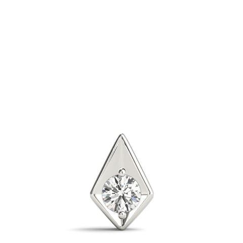 Silver Round Diamond Rhombus Bezel Pendant