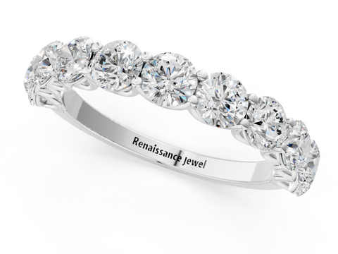 Platinum Round Diamond Shared Prong Eternity Band