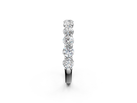 Platinum Round Diamond Shared Prong Eternity Band