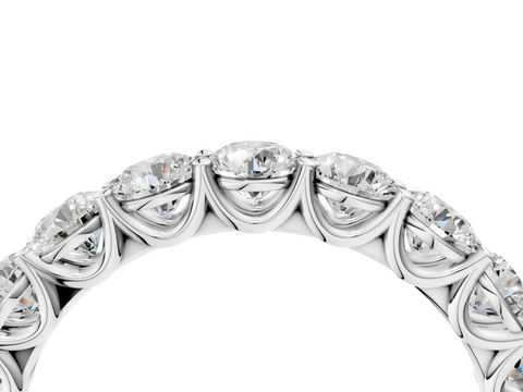 White gold Round Diamond Shared Prong Eternity Band