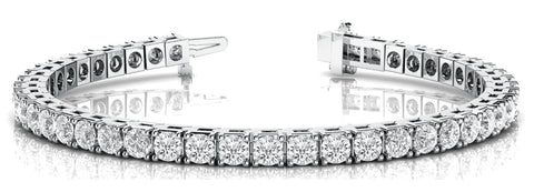 White gold Round Diamond Tennis Bracelet with Prong Setting