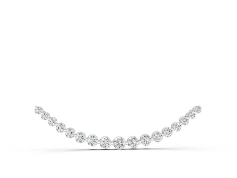 White gold Round Diamond V-Prong Bar Pendant