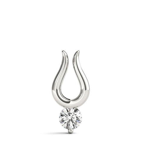 Silver Round Solitaire Bezel Set Pendant