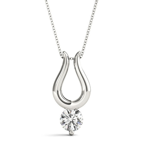 Silver Round Solitaire Bezel Set Pendant