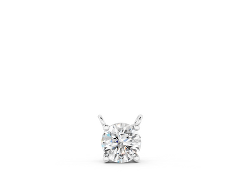 White gold Round Solitaire Pendant with Four-Prong Basket Setting