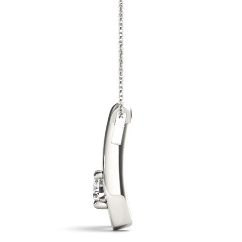 Silver Round Solitaire Prong-Set Pendant