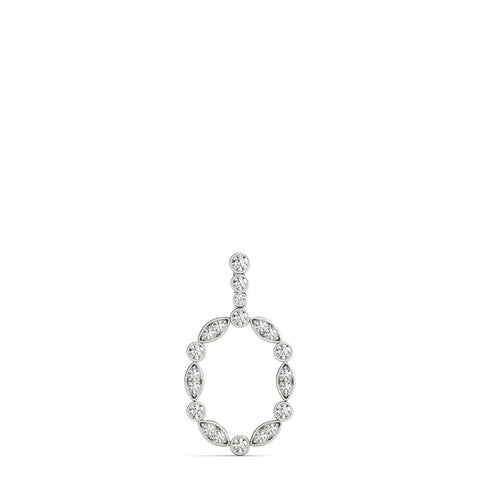 Silver Round and Marquise Diamond Bezel Set Pendant