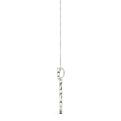 Silver Round and Marquise Diamond Milgrain Prong Pendant