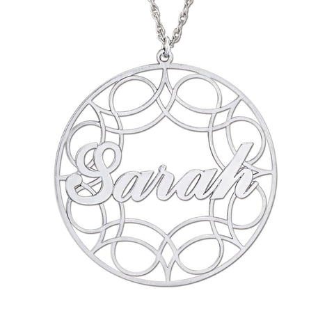 Silver Sarah Round Filigree Pendant