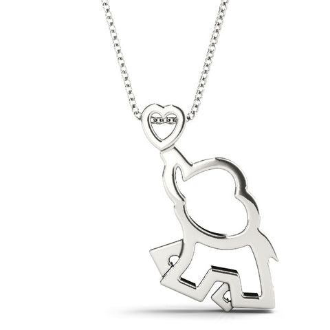 Silver Silver Elephant Heart Pendant