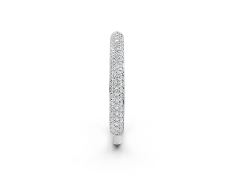 Platinum Three-Row Round Diamond Pavé Eternity Band
