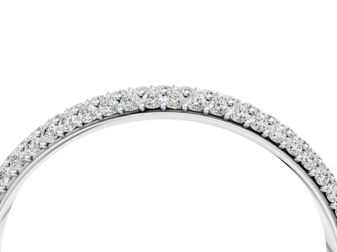 White gold Three-Row Round Diamond Pavé Eternity Band