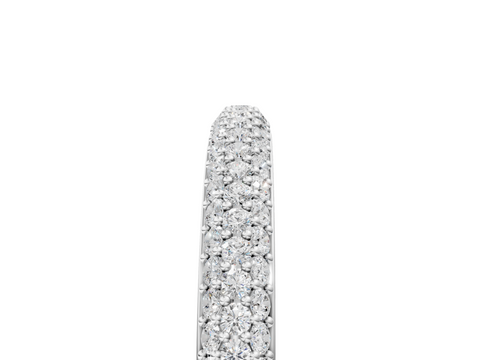 White gold Three-Row Round Diamond Pavé Eternity Band