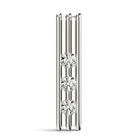 Silver Three-Stone Round Channel Set Pendant