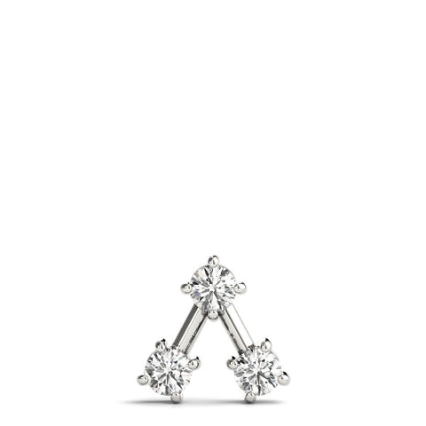 Silver Three-Stone Round Diamond Prong Set Pendant