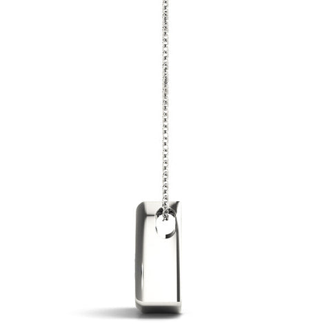 Silver Trillion Cut Diamond Bezel Pendant