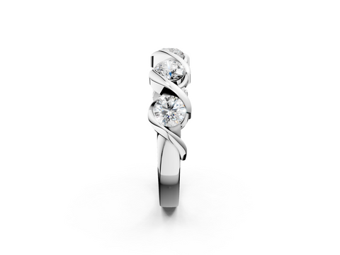 White gold Twist Prong Round Diamond Eternity Band