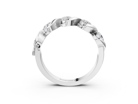 White gold Twist Prong Round Diamond Eternity Band