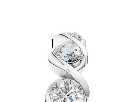 White gold Twist Prong Round Diamond Eternity Band