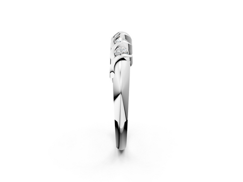 White gold Twist Prong Round Diamond Eternity Band
