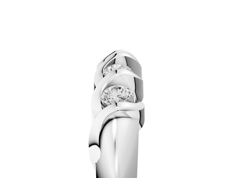 White gold Twist Prong Round Diamond Eternity Band