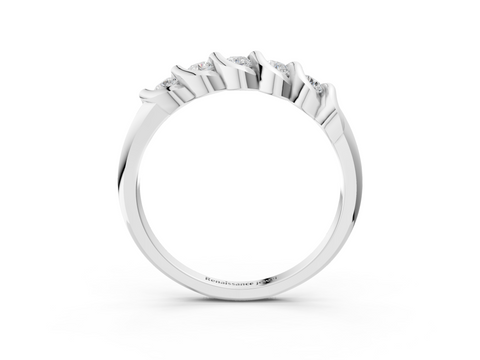 White gold Twist Prong Round Diamond Eternity Band