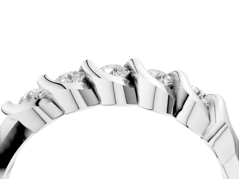 White gold Twist Prong Round Diamond Eternity Band