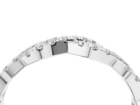 Platinum Twisted Diamond Pavé Round Eternity Band with Shared Prong Setting