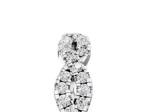 Platinum Twisted Diamond Pavé Round Eternity Band with Shared Prong Setting