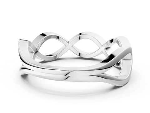 White gold Twisted Infinity Band with No Stone