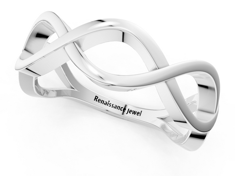 White gold Twisted Infinity Band with No Stone