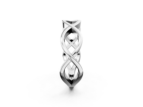 White gold Twisted Infinity Band with No Stone