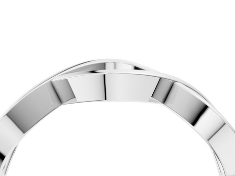 White gold Twisted Infinity Band with No Stone