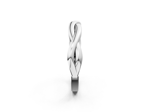 Platinum Twisted Infinity Band with Round Stone Setting and Classic Prong
