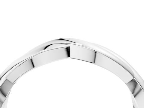 Platinum Twisted Infinity Band with Round Stone Setting and Classic Prong