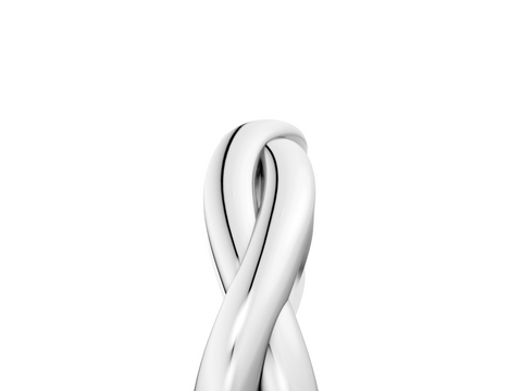 White gold Twisted Infinity Band with Round Stone Setting and Classic Prong