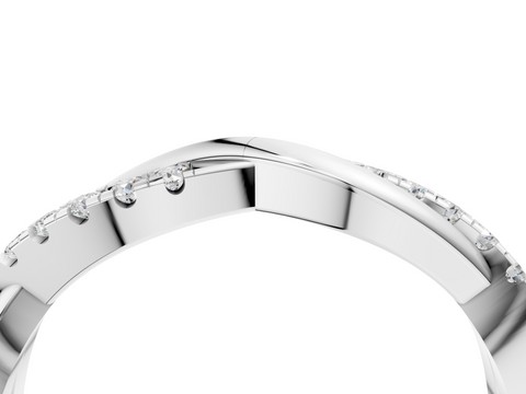 Platinum Twisted Pave Round Diamond Infinity Band