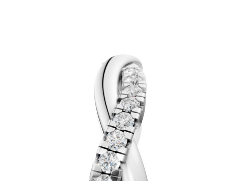 White gold Twisted Pave Round Diamond Infinity Band