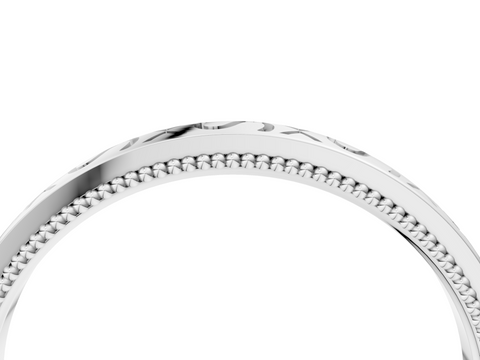 White gold Vintage Engraved Milgrain Band