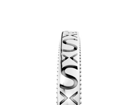 Platinum Vintage Engraved Milgrain Band