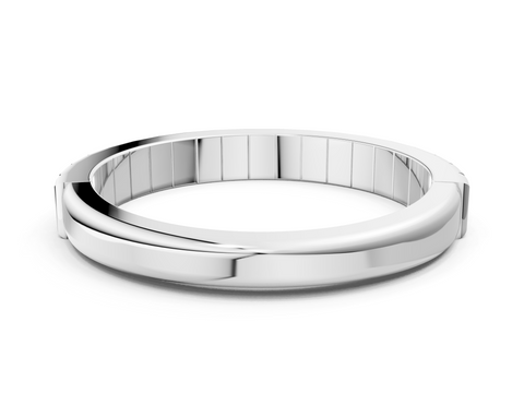 White gold White Gold Ribbed Eternity Band