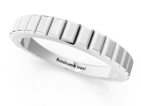 White gold White Gold Ribbed Eternity Band