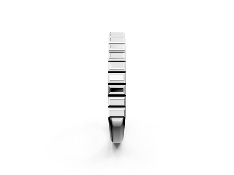 Platinum White Gold Ribbed Eternity Band