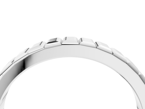 White gold White Gold Ribbed Eternity Band