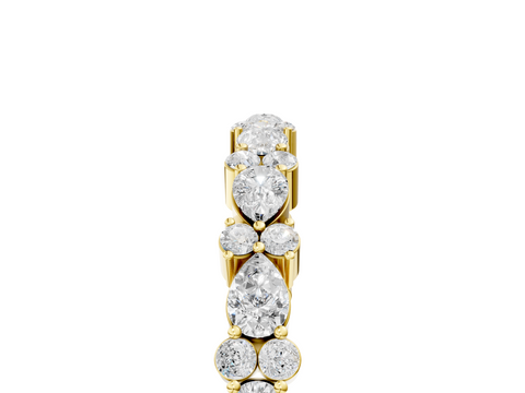 Yellow Gold Pear & Round Diamond Wedding Band