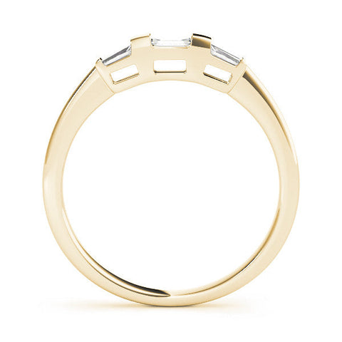 Yellow gold Baguette Diamond Channel Set White Gold Band