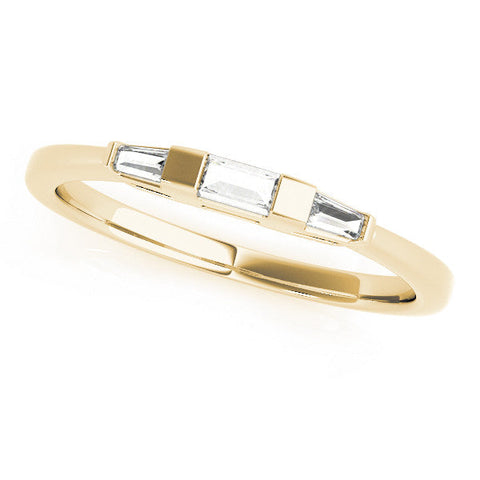 Yellow gold Baguette Diamond Channel Set White Gold Band