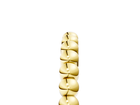 Yellow gold Beaded Round Stone Eternity Band with Bezel Setting